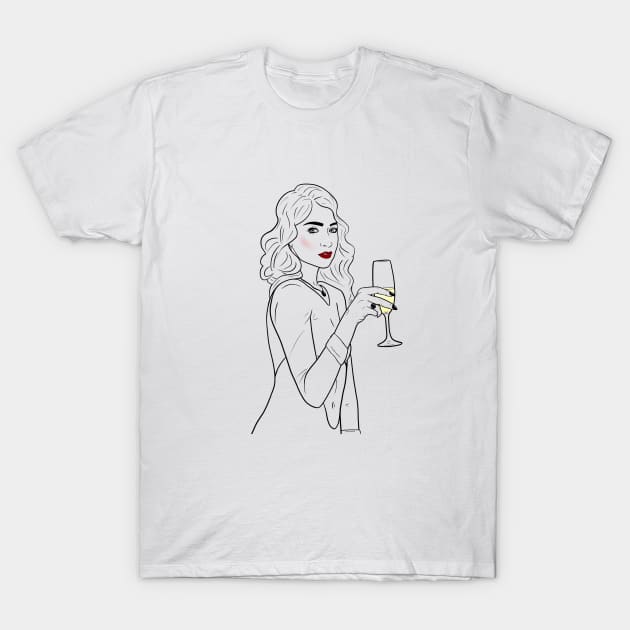 Schöne Frau Sektglas - Beauty - Geschenk - Frau T-Shirt by Tibra Design